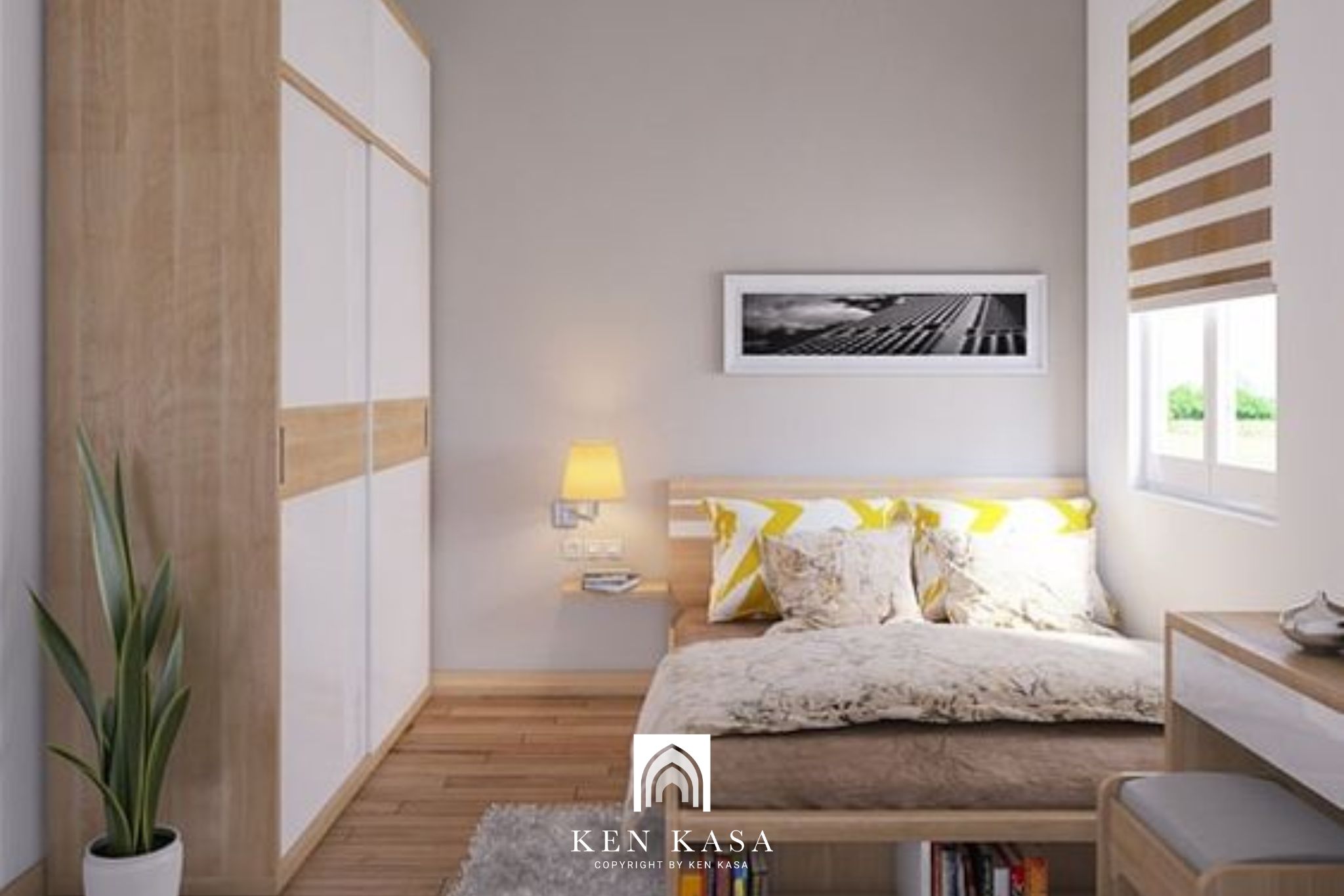 mẫu thiết kế phòng homestay giá rẻ kiểu tối giản